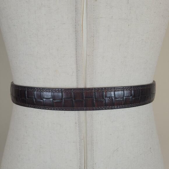 Brighton Belt 28 Brown Textured Leather Western Silver Buckle Cowgirl Rodeo main image 6